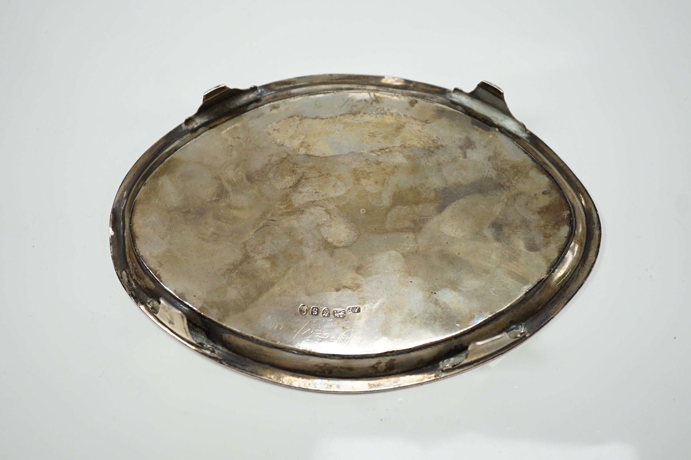 A George III silver oval teapot stand, Andrew Fogelberg, London, 1793, 17.2cm, 4.3oz.